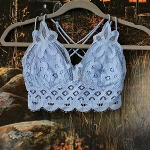 Zenana Outfitters Light Blue Lace Bralette